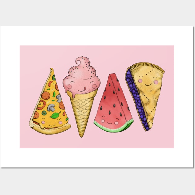 Happy Picnic Triangles Wall Art by micklyn